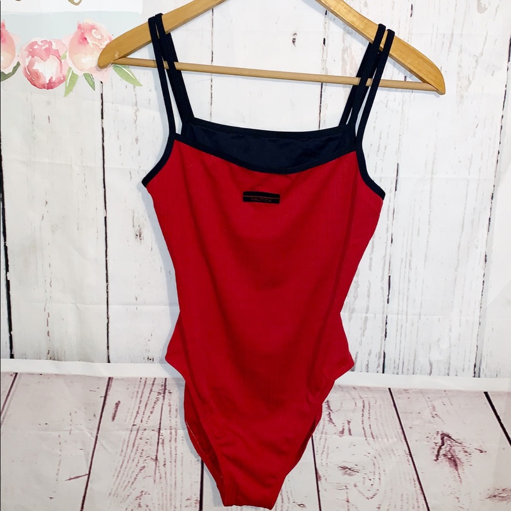 Nautica One Piece Red Swimsuit Size 10
